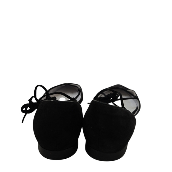 Clorinda Antinori Black Ballet Lace Up Flats, size 37 - Picture 3 of 5